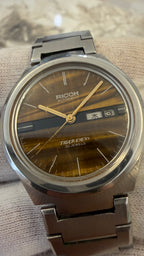 Ricoh Tiger Eye V1 Automatic 30 Jewels – Natural Tiger Eye Stone Dial | Serviced