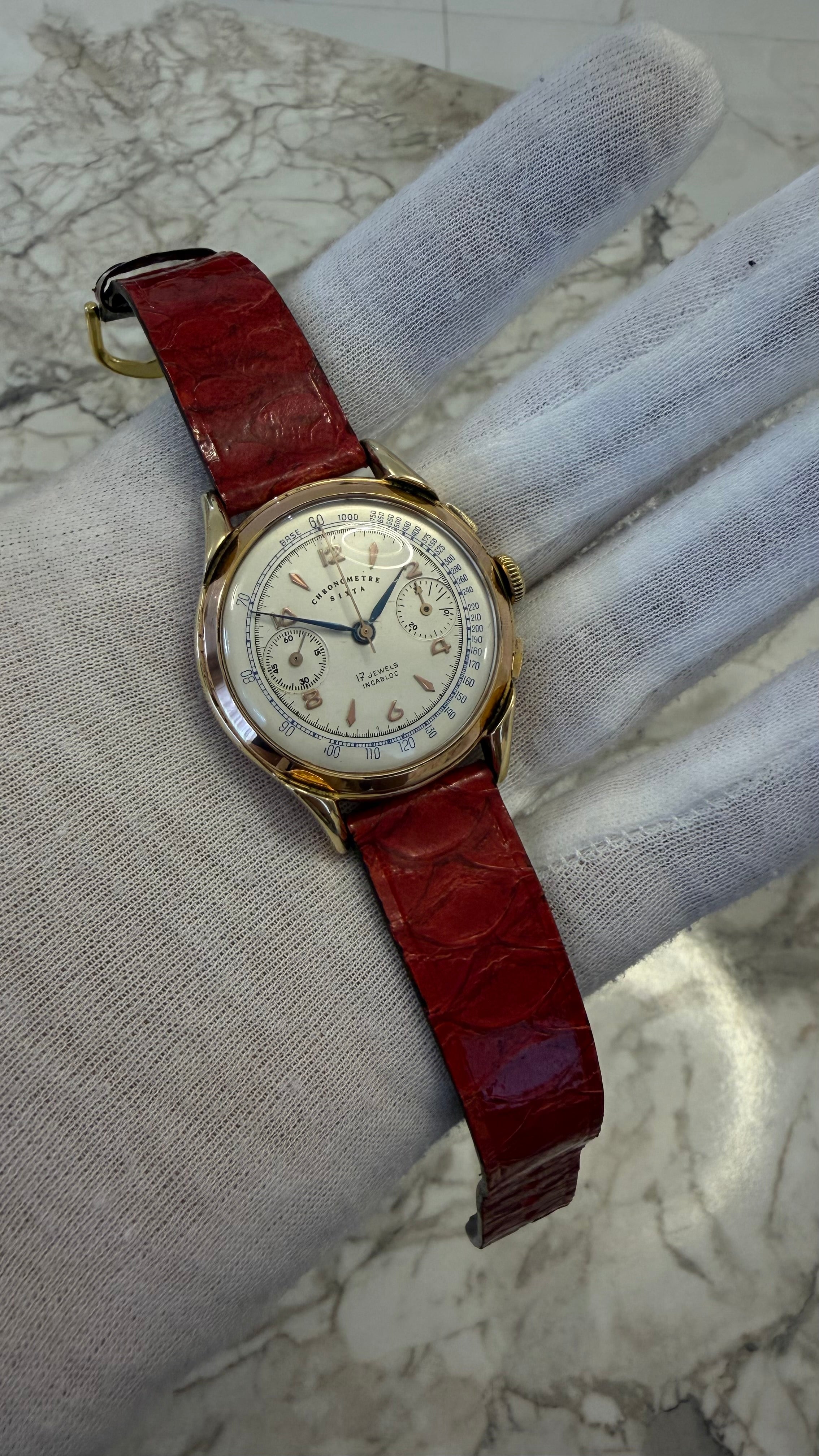 Chronomètre Sixta Chronograph – Venus 188 – anii 1940–1950