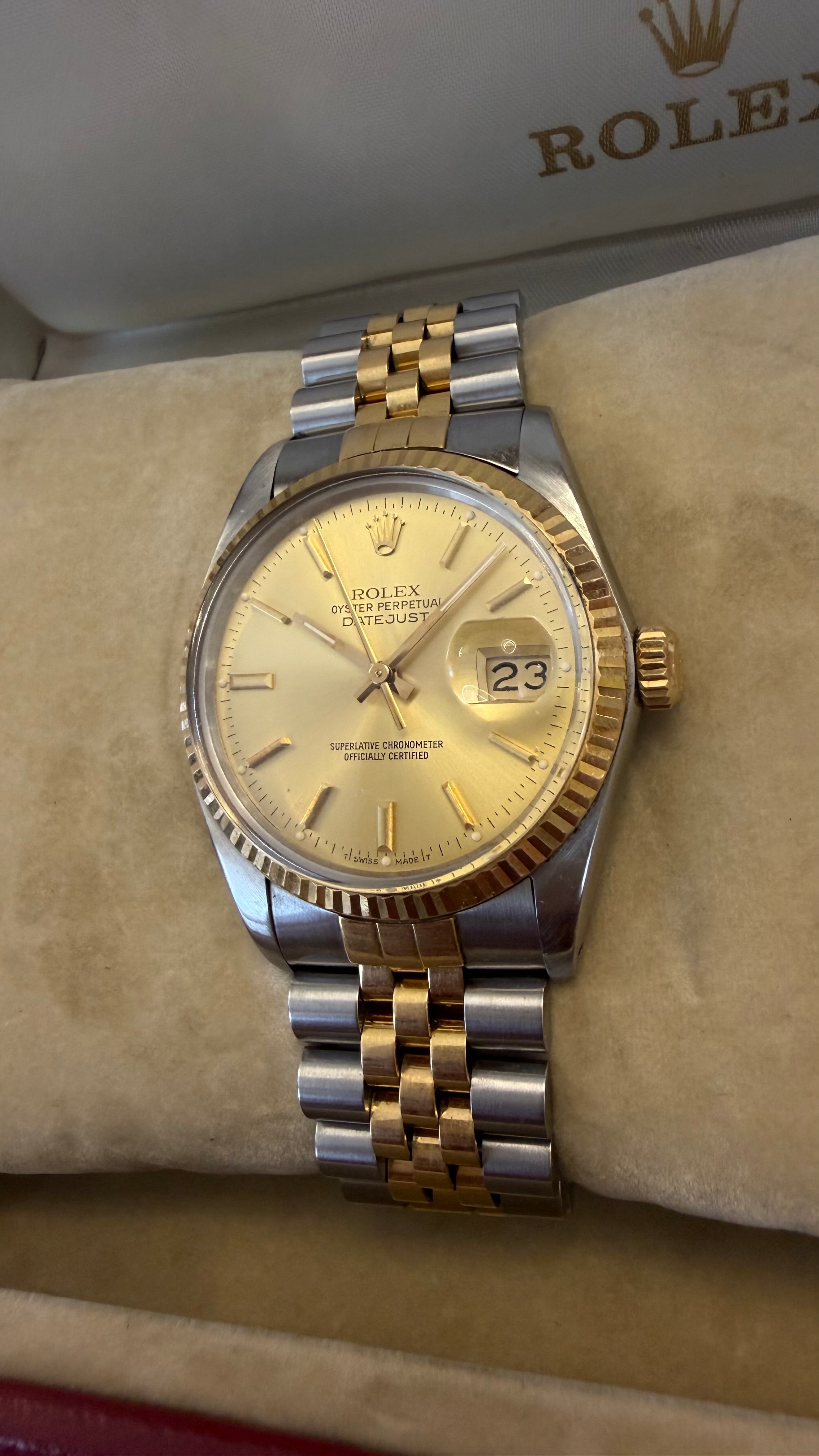 ROLEX DATEJUST 16013 FULL SET | CIRCA 1985 | CALIBRU 3035