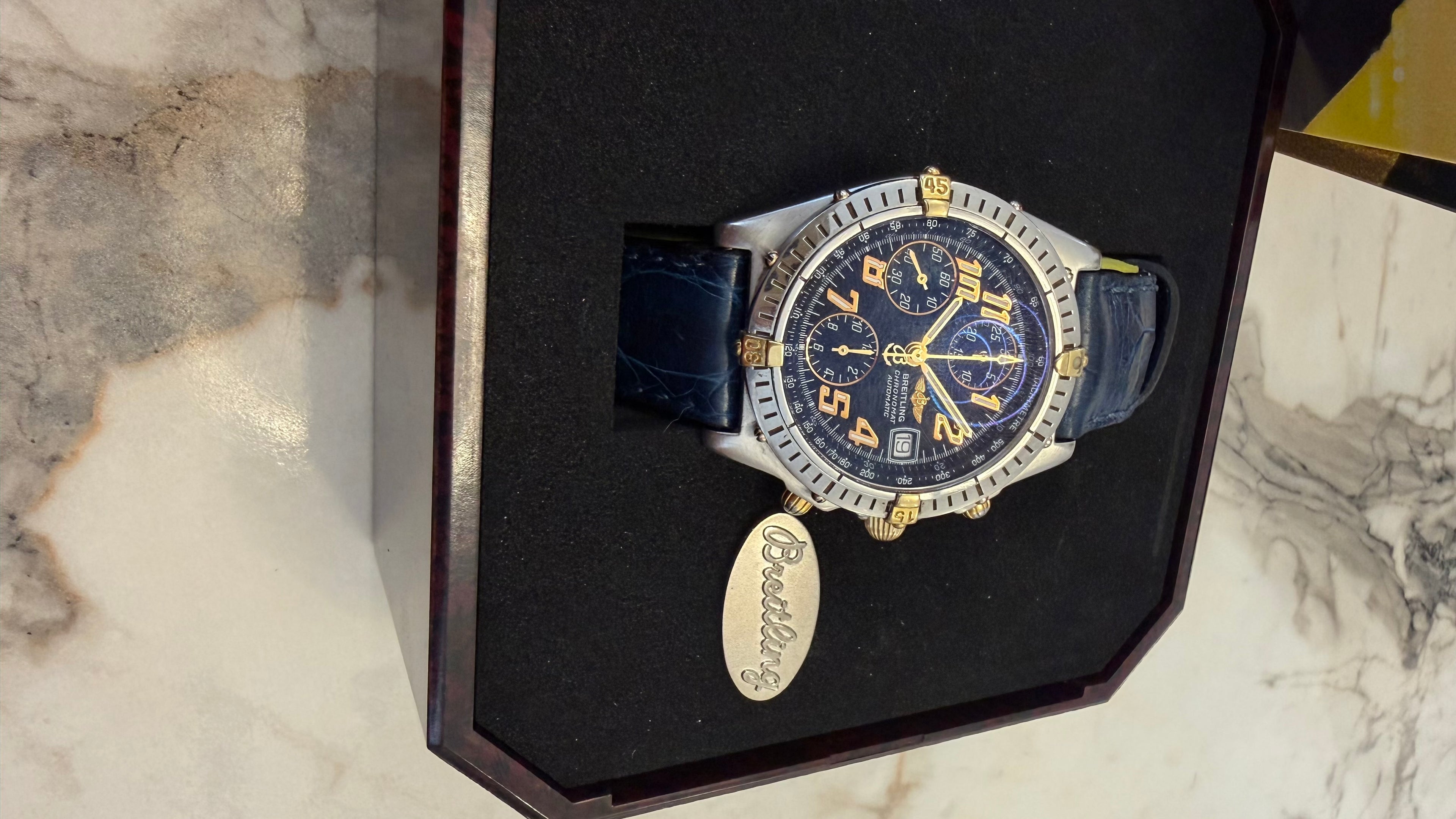 Breitling Chronomat Blackbird B13350 Full BOX – Blue Dial / Gold & Steel