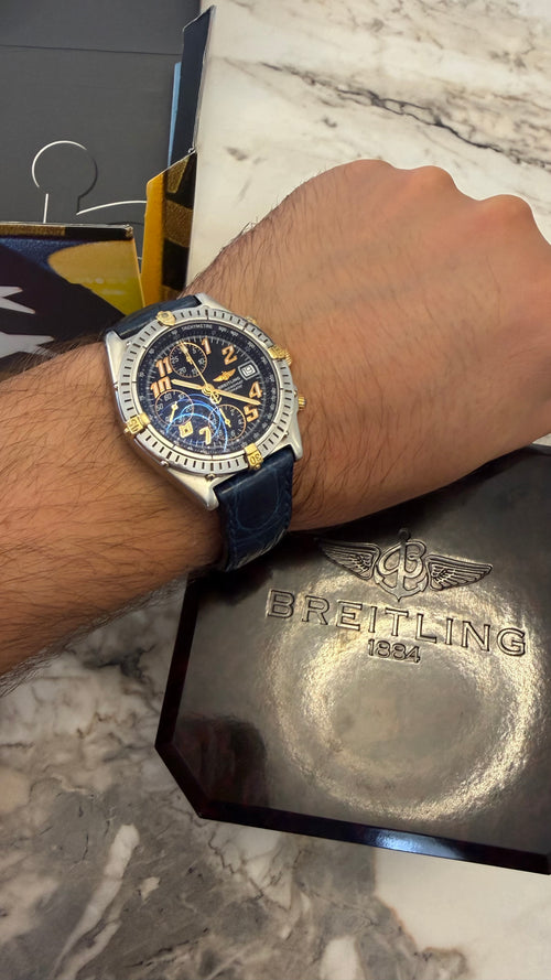 Breitling Chronomat Blackbird B13350 Full BOX – Blue Dial / Gold & Steel