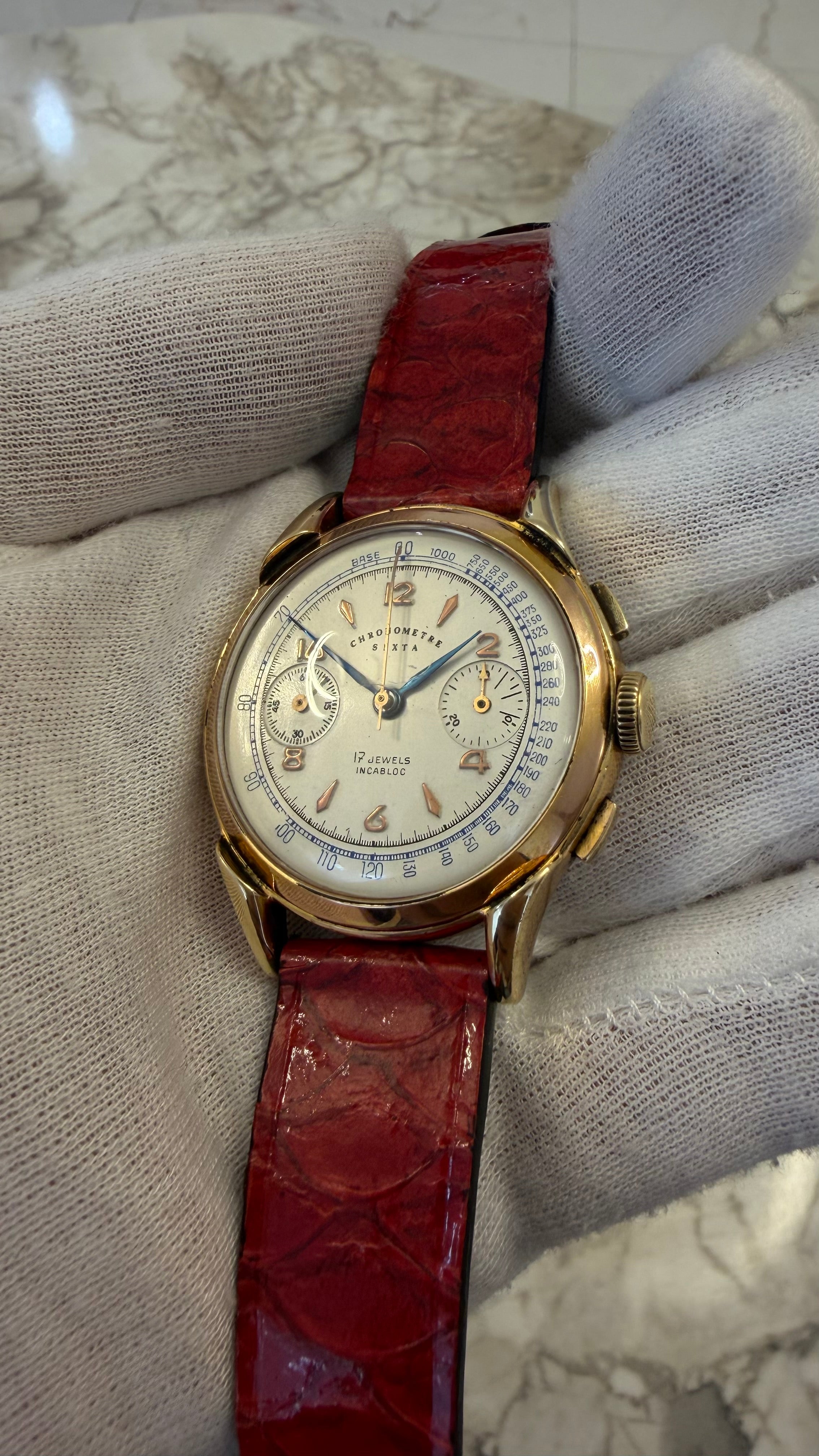 Chronomètre Sixta Chronograph – Venus 188 – anii 1940–1950