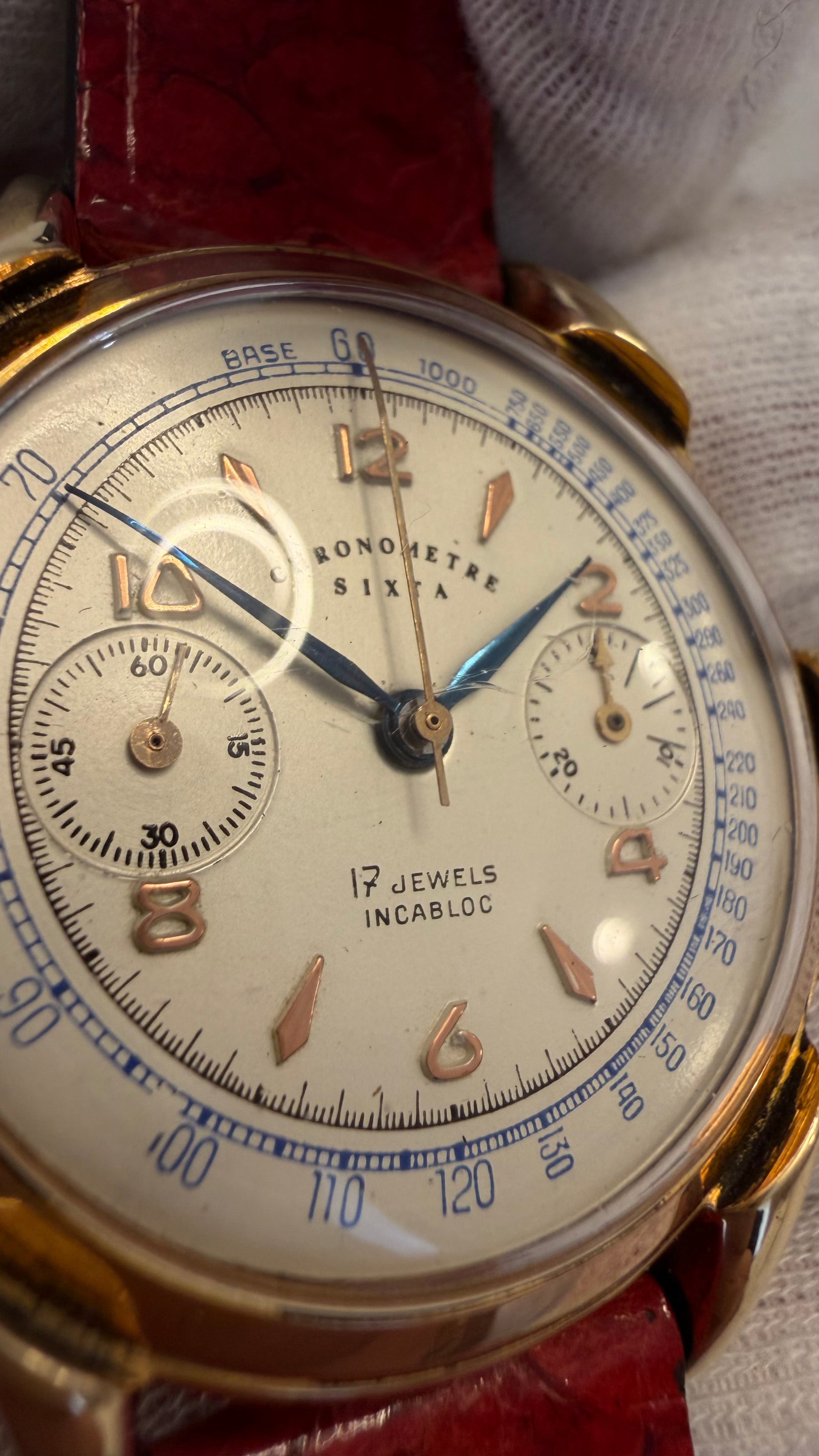 Chronomètre Sixta Chronograph – Venus 188 – anii 1940–1950