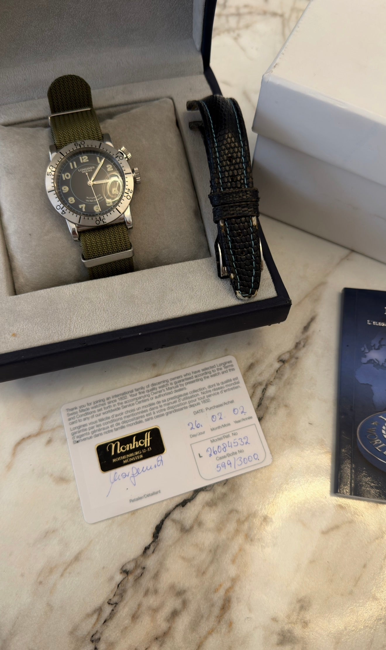 ✈️🧭 Longines Weems Navigation Watch Limited Edition No. 599/3000 | Full Set NOS