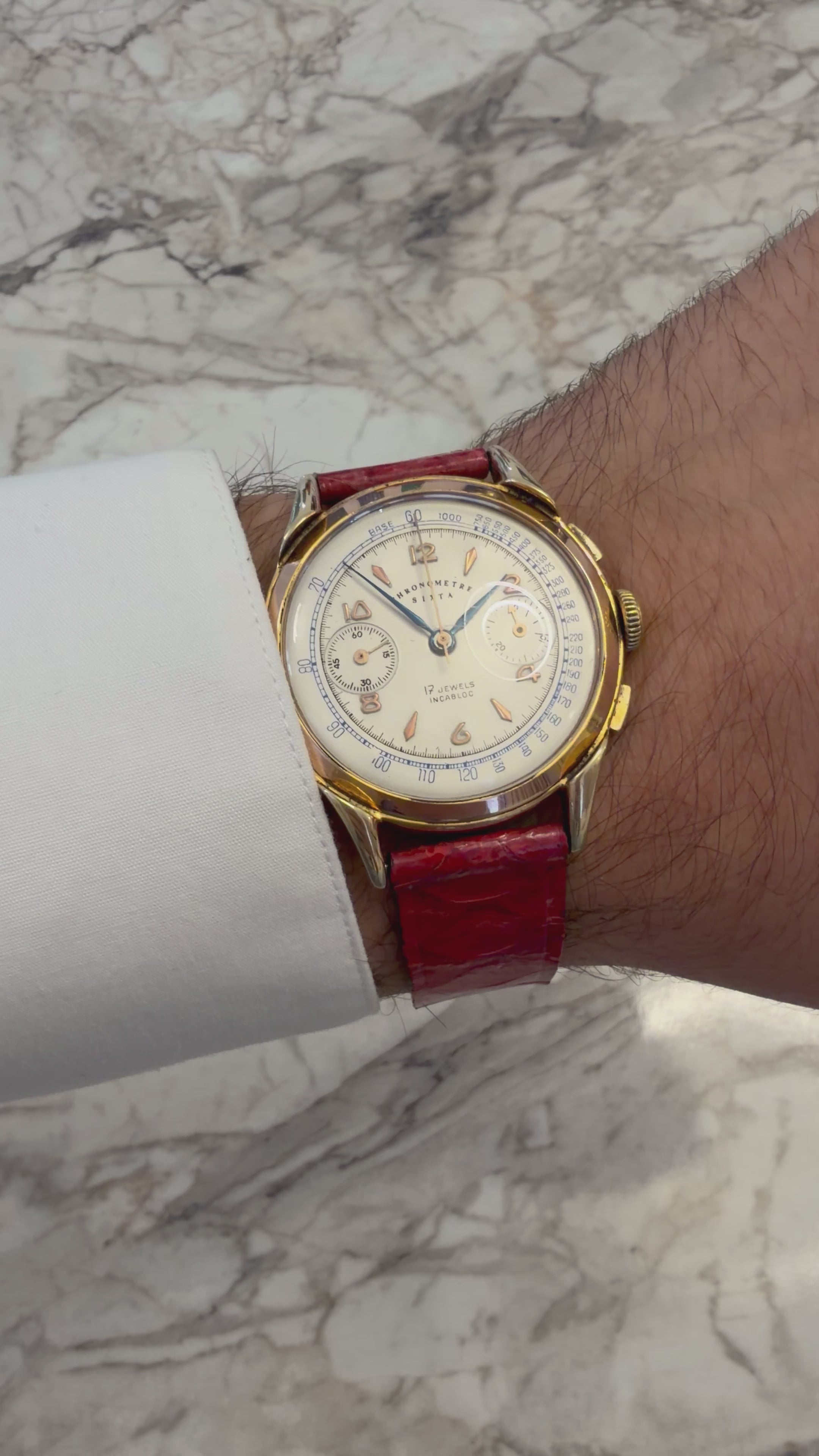 Chronomètre Sixta Chronograph – Venus 188 – anii 1940–1950